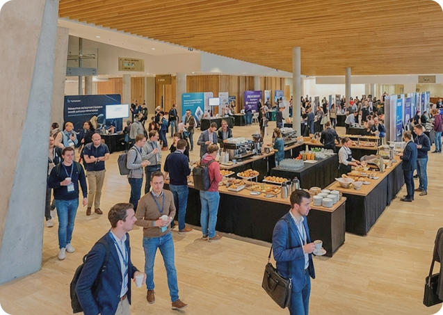 Attendees networking